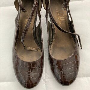 Sam & Libby - brown Mary-Jane style heels  - size 8
